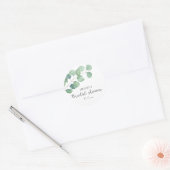Eucalyptus - bruiloft  ronde sticker (Envelop)