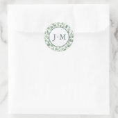 Eucalyptus Bruiloft Ronde Sticker (Tas)