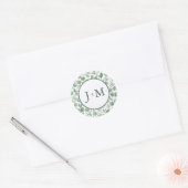 Eucalyptus Bruiloft Ronde Sticker (Envelop)