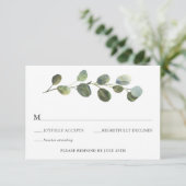Eucalyptus bruiloft RSVP-bijsluiter Kaart (Staand voorkant)