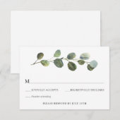 Eucalyptus bruiloft RSVP-bijsluiter Kaart (Voorkant / Achterkant)