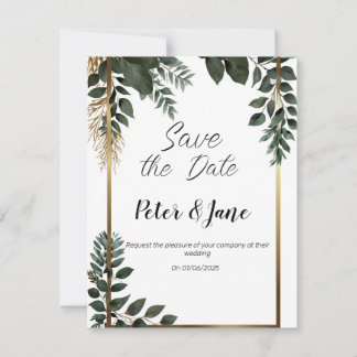 Eucalyptus bruiloft Save the date Uitnodiging