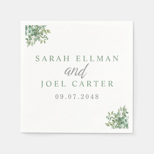 Eucalyptus Bruiloft Servet (Voorkant)