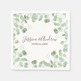 Eucalyptus bruiloft servet Botanisch gepersonalise