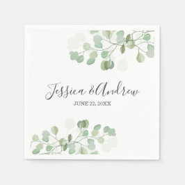 Eucalyptus bruiloft servet Botanisch gepersonalise