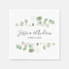 Eucalyptus bruiloft servet Botanisch gepersonalise