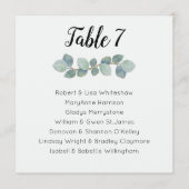 Eucalyptus Bruiloft Stoelen Tafel Nummer Naam Lijs Programmakaart (Voorkant)