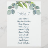 Eucalyptus Bruiloft Stoelindeling Tafel Nummer Nam Programmakaart (Voorkant)