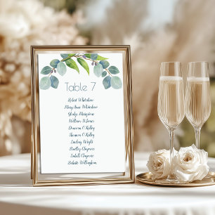Eucalyptus Bruiloft Stoelindeling Tafel Nummer Nam Programmakaart