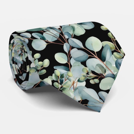 Eucalyptus bruiloft Stropdas (Opgerold)