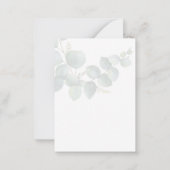 Eucalyptus Bruiloft Succulenten Groene Decoratie Notitiekaartje (Achterkant)