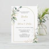 Eucalyptus bruiloft uitnodiging (Staand voorkant)