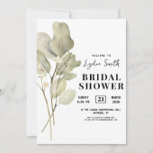 Eucalyptus Bruiloft Uitnodiging, Bloemige Bruiloft Kaart (Voorkant)