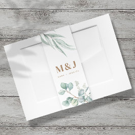 Eucalyptus bruiloft uitnodiging buik band - Portre Uitnodigingen Wikkel