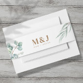 Eucalyptus bruiloft uitnodiging buik band uitnodigingen wikkel