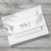 Eucalyptus bruiloft uitnodiging buik band