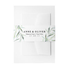 Eucalyptus bruiloft uitnodiging buik band uitnodigingen wikkel