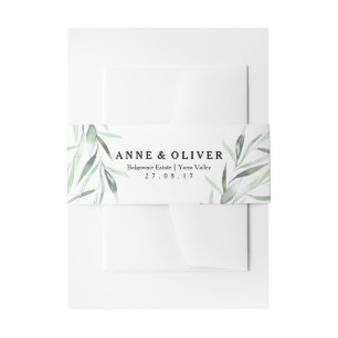 Eucalyptus bruiloft uitnodiging buik band uitnodigingen wikkel