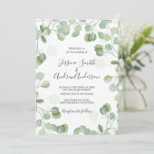 Eucalyptus bruiloft uitnodiging rustieke groen Boh (Staand voorkant)