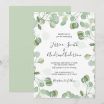 Eucalyptus bruiloft uitnodiging rustieke groen Boh