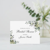 Eucalyptus Bruiloft Uitnodigingskaart Briefkaart (Staand voorkant)