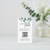 Eucalyptus bruiloft vastleggen van de liefde QR-co Informatiekaartje (Staand voorkant)