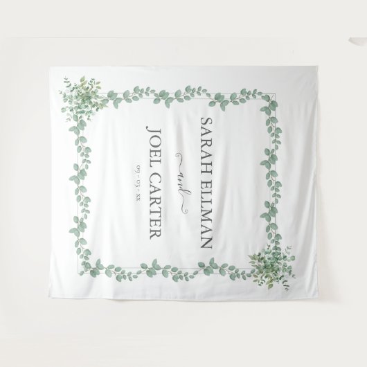 Eucalyptus Bruiloft Wandkleed (Voorkant (horizontaal))