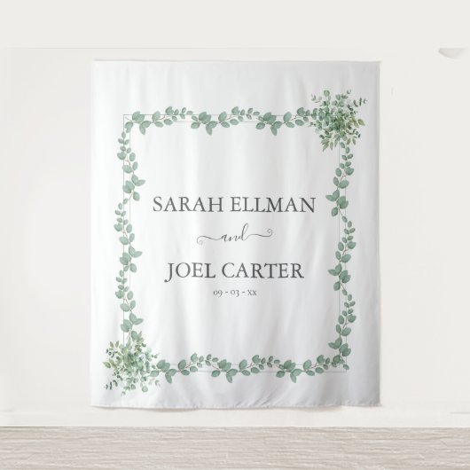 Eucalyptus Bruiloft Wandkleed (Voorkant)