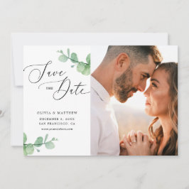 Eucalyptus Bruiloft | Watercolor Botanische Foto Save The Date