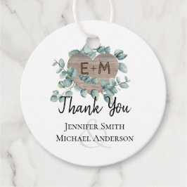 Eucalyptus Bruiloft - Watercolor Groene Monogram Bedankjes Labels
