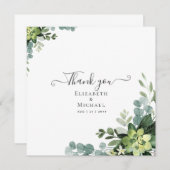 Eucalyptus Bruiloft - Waterverf Groene Bladeren Kaart (Voorkant / Achterkant)