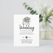 Eucalyptus Bruiloft - Waterverf Groene Monogram (Staand voorkant)