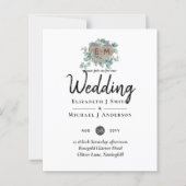 Eucalyptus Bruiloft - Waterverf Groene Monogram (Voorkant)