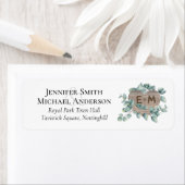 Eucalyptus Bruiloft - Waterverf Groene Monogram Etiket (Insitu)