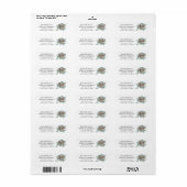 Eucalyptus Bruiloft - Waterverf Groene Monogram Etiket (Full Sheet)