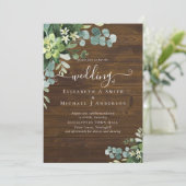Eucalyptus Bruiloft Waterverf Groene Uitnodigingen (Staand voorkant)