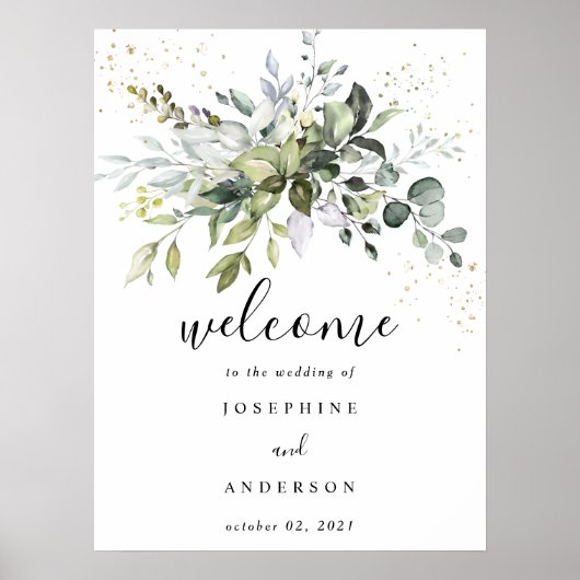 Eucalyptus bruiloft welkom Poster (Voorkant)