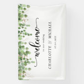 Eucalyptus bruiloft welkom spandoek (Verticaal)