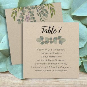 Eucalyptus Bruiloft Zitplaats Tafel Nummer Namen L Programmakaart