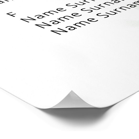 Eucalyptus bruiloft zitplaatsenkaart poster (Hoek)