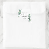 Eucalyptus - bruiloftsborrel  vierkante sticker (Tas)
