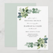Eucalyptus Bruiloftsbrunch Kaart (Voorkant / Achterkant)