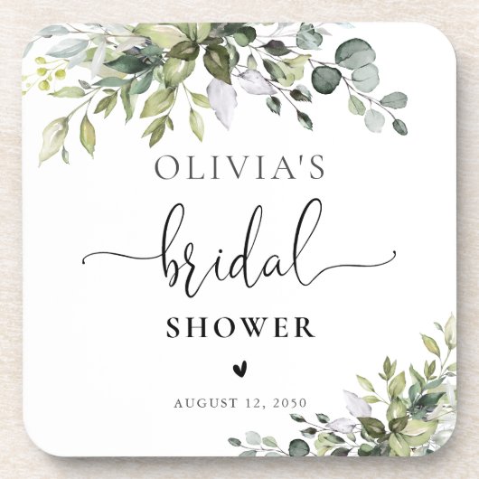 Eucalyptus Bruiloftsfeest Coasters Bier Onderzetter (Voorkant)