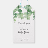 Eucalyptus Bruiloftsfeest Elegant Cadeaulabel (Voorkant)