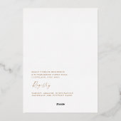 Eucalyptus Bruiloftsfeest Goud Folie Uitnodiging (Achterkant)