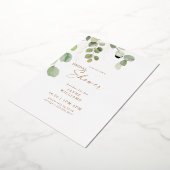 Eucalyptus Bruiloftsfeest Goud Folie Uitnodiging (Gedraaid)