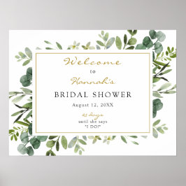 Eucalyptus Bruiloftsfeest Welkom Bord Poster