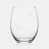 Eucalyptus Bruiloftsfeest Wijnglas Zonder Voet (Achterkant)