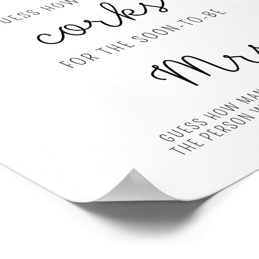 Eucalyptus - Bruiloftsgast Aantal Kurken Raden Poster (Hoek)