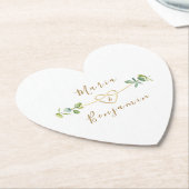 Eucalyptus Bruiloftspapier Coaster Kartonnen Onderzetters (Gekanteld)